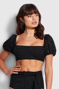 Strój kąpielowy Seafolly Costa Bella Soft Puff Sleeve Bandeau 31361- 922