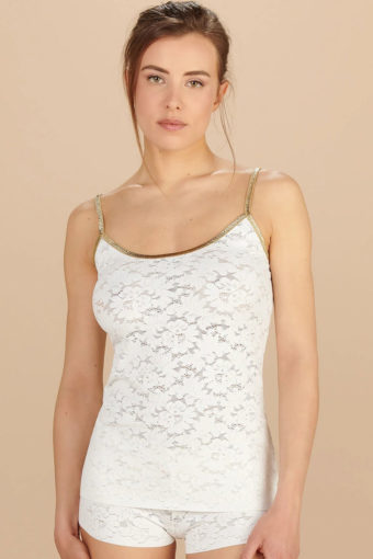 Koszulka Pain de Sucre Spencer Blanc Ecume Lace Top