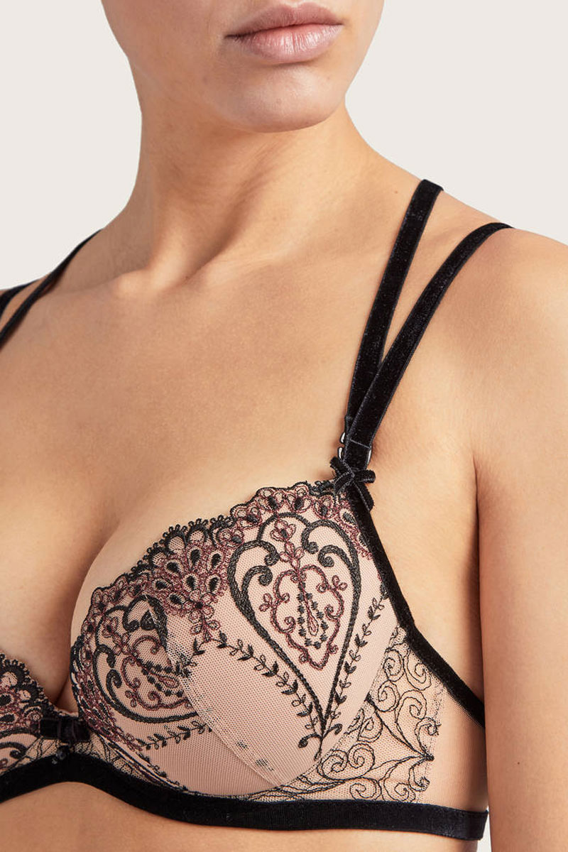 Biustonosz Aubade Coeurs Enlaces Padded Plunge Push Up Bra QD08.