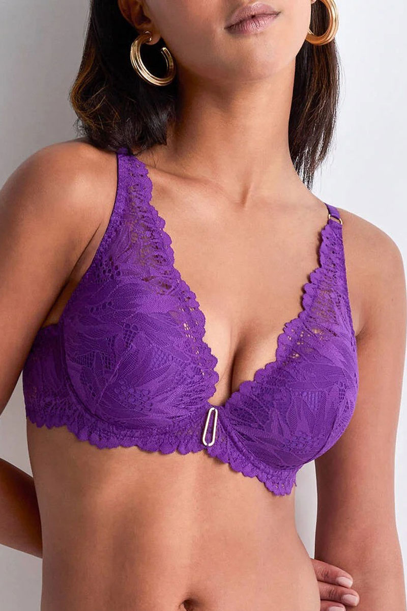 Biustonosz Aubade Flowermania Padded Underwired Triangle Plunge Bra LAN81