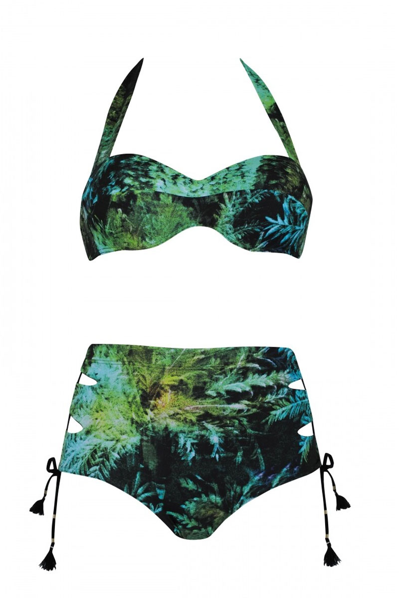 Strój kąpielowy Opera Bikini Green Padded Balcony Bikini Set 61047
