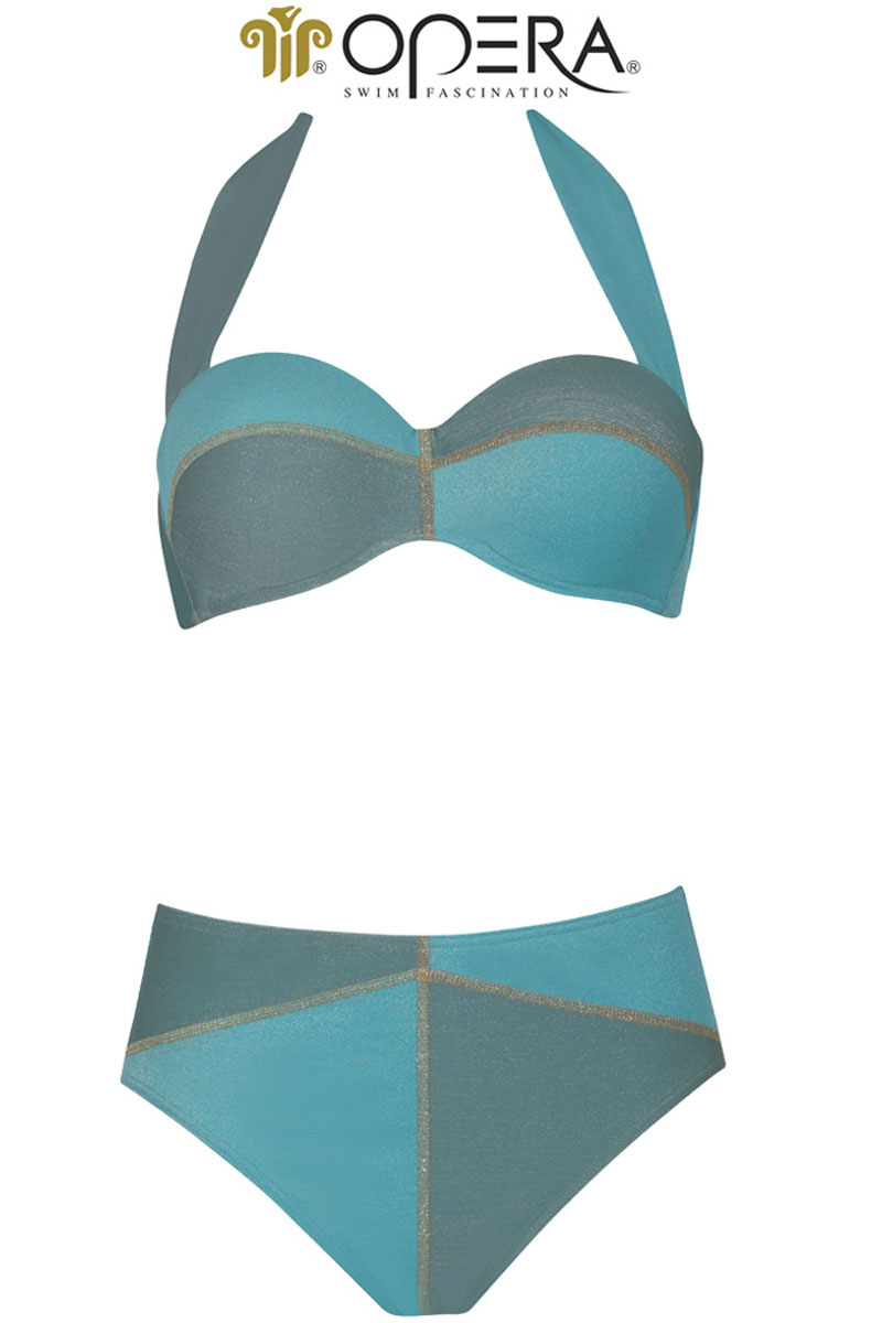 Strój kąpielowy Opera Bikini Light Blue Padded Balcony Bikini Set 61049
