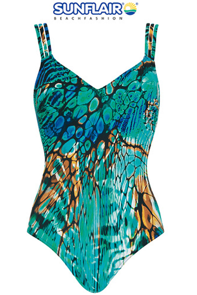 Strój kąpielowy Sunflair Blue Green Wireless Padded One-piece Swimsuit 72033