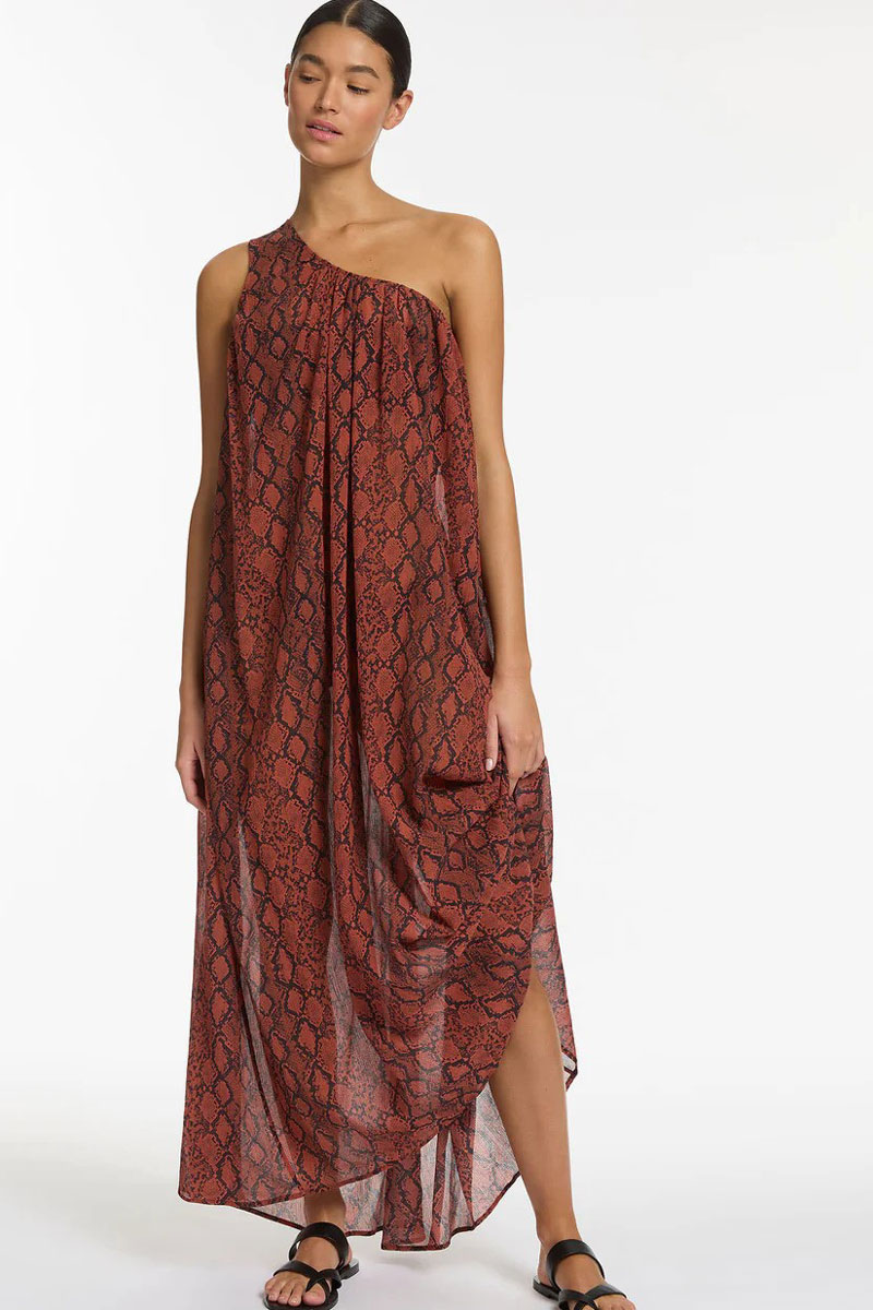 Sukienka Jets Crinkle One Sheld Maxi Summer Cotton Long Dress Python J61147