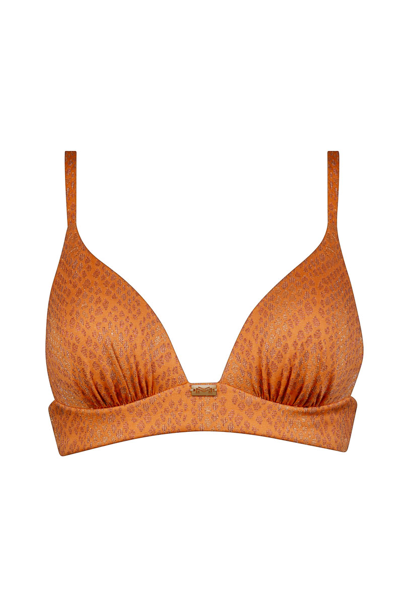 Strój kąpielowy Maryan Mehlhorn Glance Apricot Padded Plunge Bikini Set 5132/855