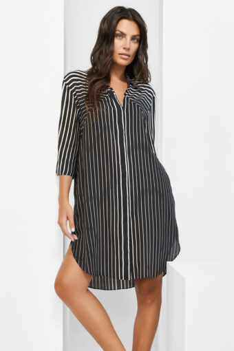 Koszula plażowa Maryan Mehlhorn Silence Black White Viscose Beach Shirt M3535