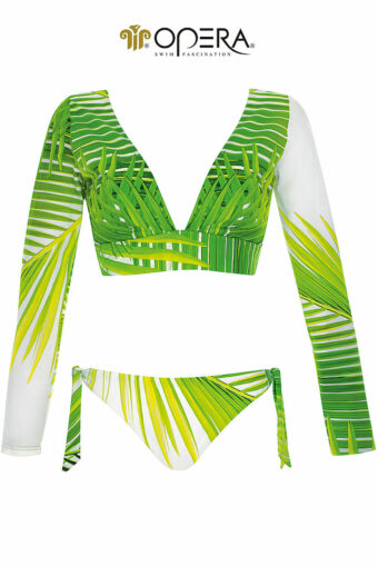 Strój kąpielowy Opera White Green Wireless Bikini Set 61607