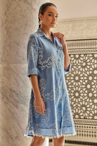 Sukienka letnia Iconique Bleu Cotton Tunic IC24-040