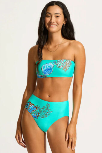 Strój kąpielowy Seafolly La Mer Bandeau Bikini Set Aquatic Blue 31448/40646