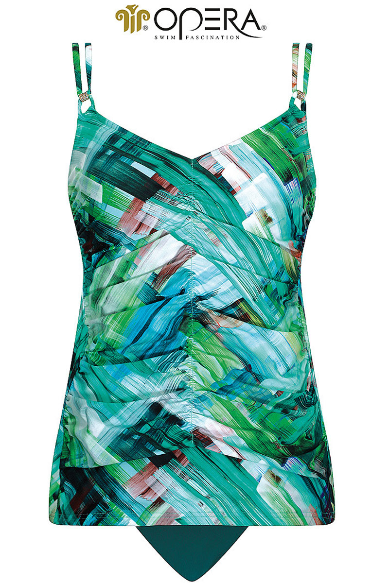 Strój kąpielowy Opera Tankini Wireless Padded Blue Green Tankini 68001