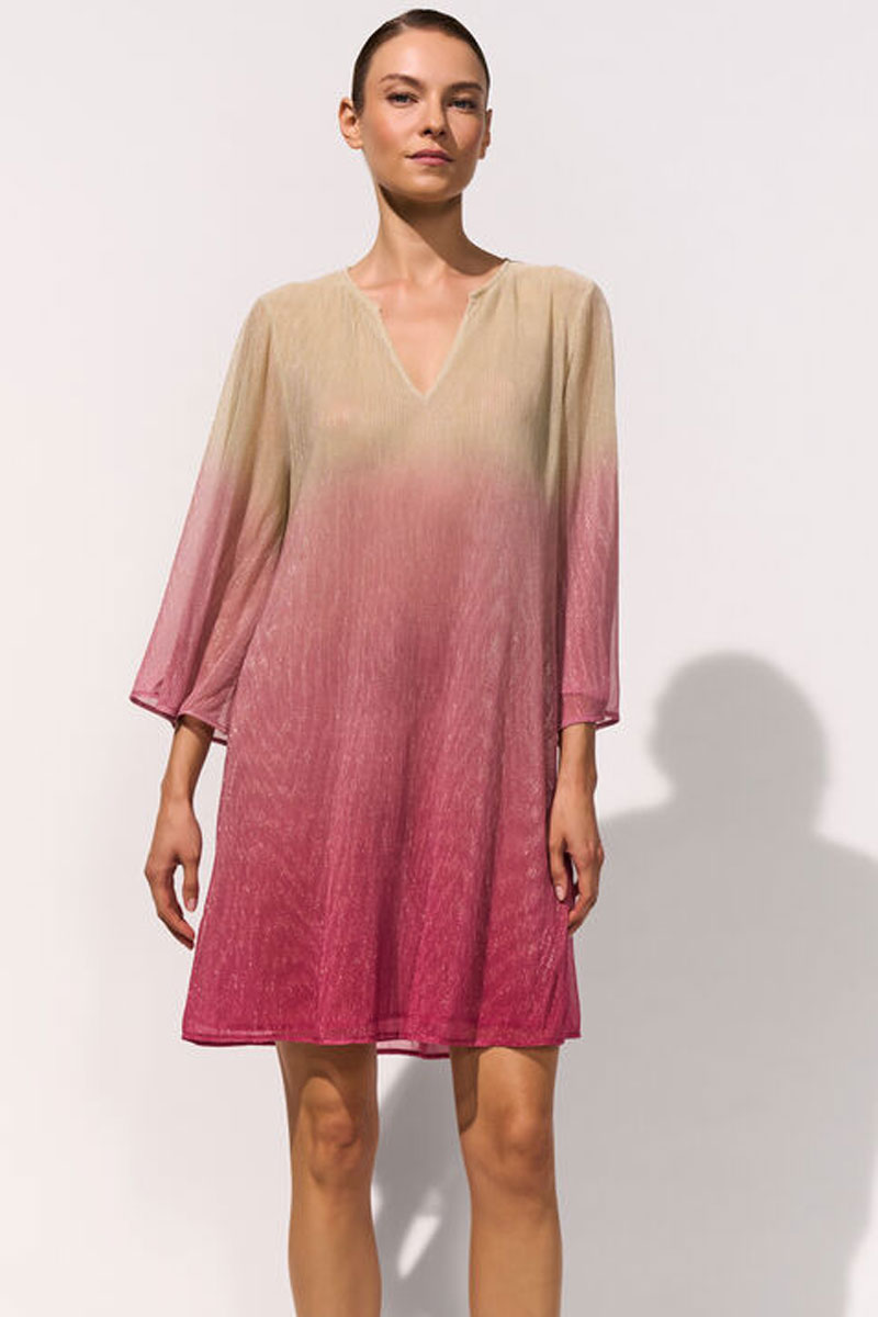 Tunika plażowa Maryan Mehlhorn Summer Roselle Gold Lurex Tunic M3709