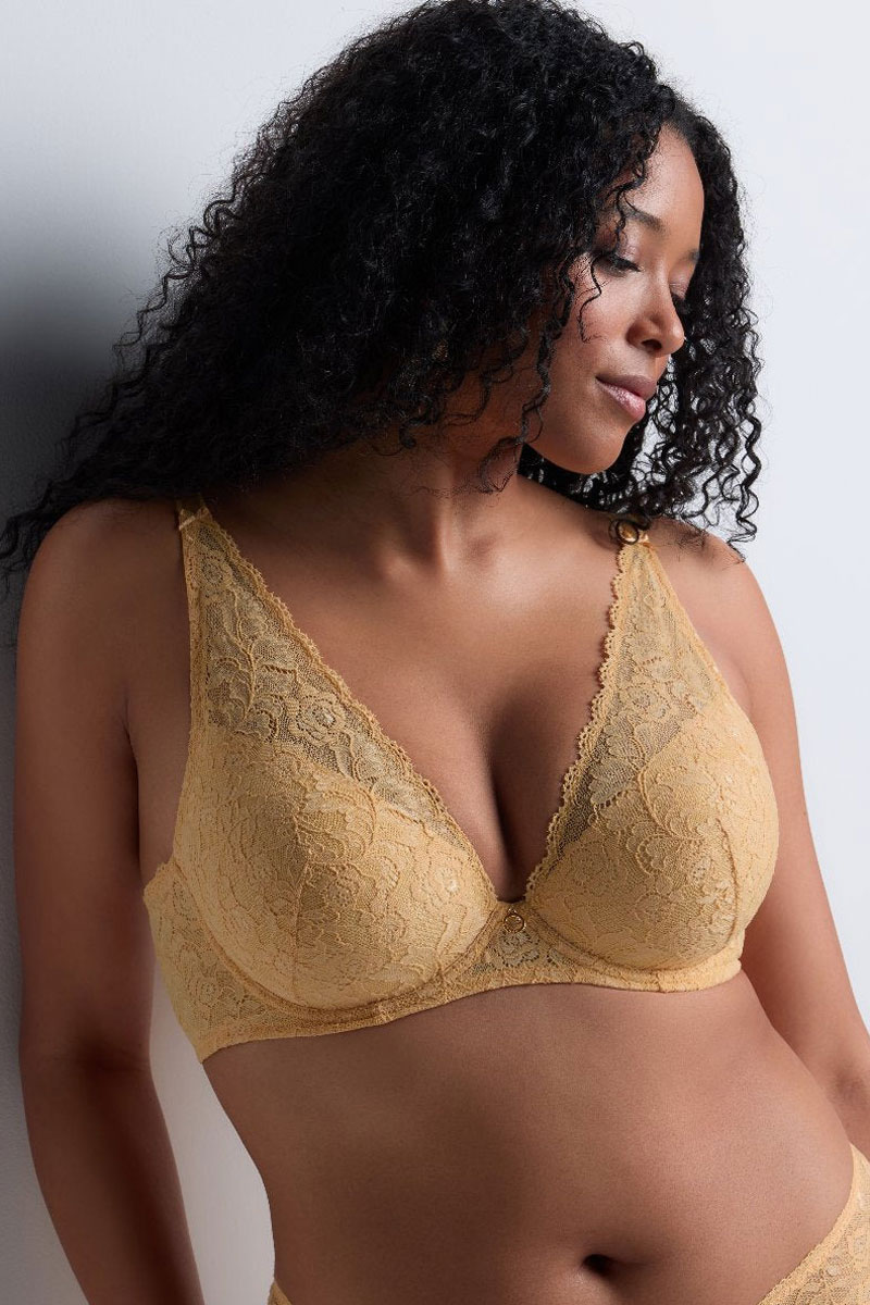 Biustonosz Aubade Rosessence Lace Padded Plunge Bra Care 2KN81a